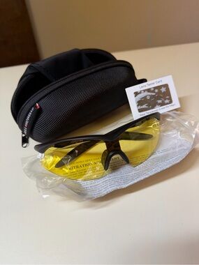 New Bell Howell Yellow Lens Tacglasses with Protective Case
